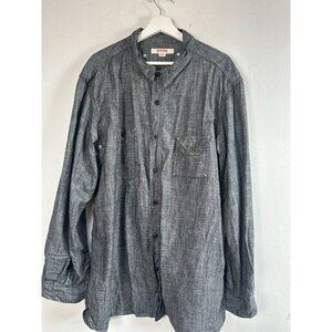 Birdwell Mens Chambray Button-Up Shirt XXL Gray Long Sleeve Casual Lightweight